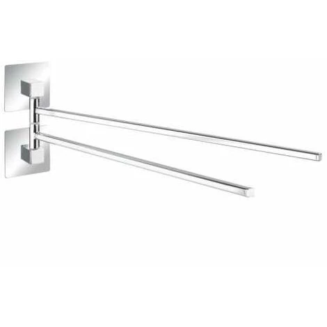 WENKO Porte Serviettes Salle De Bain Mural Quadro, 2 Barres Porte Serviette Mobiles Fixation Sans Perçage Turbo-Loc®, Acier Inox, 3,5x14x40 Cm, Brillant 3 WENKO Porte Serviettes Salle De Bain Mural Quadro, 2 Barres Porte Serviette Mobiles Fixation Sans Perçage Turbo-Loc®, Acier Inox, 3,5x14x40 Cm, Brillant