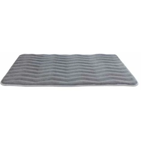 WENKO Tapis De Bain Mémoire De Forme Waves, Tapis Salle De Bain Antidérapant, Polyester, 50x80 Cm, Gris Clair 4 WENKO Tapis De Bain Mémoire De Forme Waves, Tapis Salle De Bain Antidérapant, Polyester, 50x80 Cm, Gris Clair – Image 2
