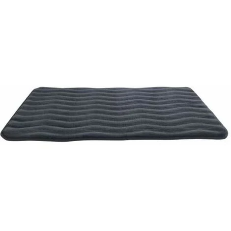 WENKO Tapis De Bain Mémoire De Forme Waves, Tapis Salle De Bain Antidérapant, Polyester, 50x80 Cm, Anthracite 4 WENKO Tapis De Bain Mémoire De Forme Waves, Tapis Salle De Bain Antidérapant, Polyester, 50x80 Cm, Anthracite – Image 2