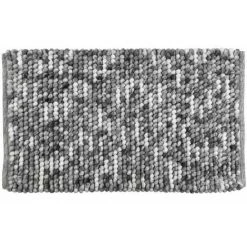 WENKO Tapis De Bain Urdu, Tapis Salle De Bain Anitdérapant, Coton Mélangé, 60x90 Cm, Gris