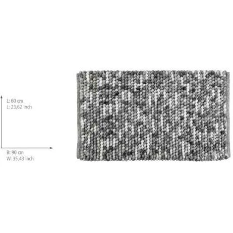 WENKO Tapis De Bain Urdu, Tapis Salle De Bain Anitdérapant, Coton Mélangé, 60x90 Cm, Gris 5 WENKO Tapis De Bain Urdu, Tapis Salle De Bain Anitdérapant, Coton Mélangé, 60x90 Cm, Gris – Image 3