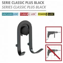 WENKO Crochet Mural Porte Serviette Classic Plus, Crochet Porte Manteaux, Acier Antirouille, 5,5x8,5x4 Cm, Noir 9 WENKO Crochet Mural Porte Serviette Classic Plus, Crochet Porte Manteaux, Acier Antirouille, 5,5x8,5x4 Cm, Noir -WENKO Soldes 16527564 3