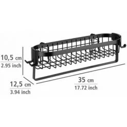 WENKO Étagère Murale Salle De Bain Avec Porte Serviette Et Crochets Classic Plus, Organisateur Salle De Bain, Acier, 35x10,5x12,5 Cm, Noir 11 WENKO Étagère Murale Salle De Bain Avec Porte Serviette Et Crochets Classic Plus, Organisateur Salle De Bain, Acier, 35x10,5x12,5 Cm, Noir -WENKO Soldes 16527568 5