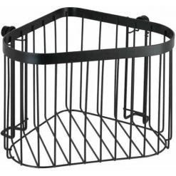WENKO Étagère D'angle De Douche Classic Plus, Panier De Douche D'angle, Acier Antirouille, 23,5x16,5x18,5 Cm, Noir