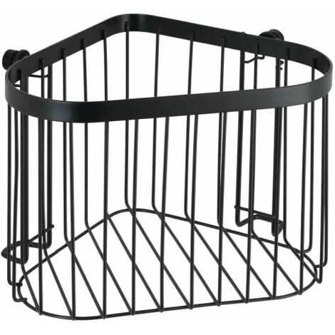 WENKO Étagère D'angle De Douche Classic Plus, Panier De Douche D'angle, Acier Antirouille, 23,5x16,5x18,5 Cm, Noir 3 WENKO Étagère D'angle De Douche Classic Plus, Panier De Douche D'angle, Acier Antirouille, 23,5x16,5x18,5 Cm, Noir