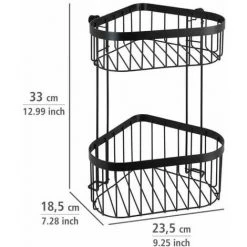 WENKO Étagère D'angle De Douche Classic Plus, 2 Paniers De Douche D'angle, Acier Antirouille, 23,5x33x18,5 Cm, Noir -WENKO Soldes 16527572 5