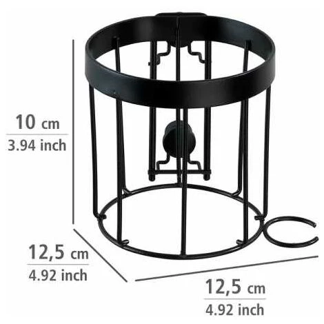 WENKO Porte Sèche-cheveux Classic Plus, Support Sèche Cheveux Mural, Acier Antirouille, 12,5x10x12,5 Cm, Noir 7 WENKO Porte Sèche-cheveux Classic Plus, Support Sèche Cheveux Mural, Acier Antirouille, 12,5x10x12,5 Cm, Noir – Image 5