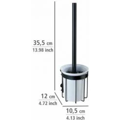 WENKO Brosse WC Murale Classic Plus, Brosse WC Suspendue, Brosse WC Silicone Noire, Acier - Plastique, 12x35,5x10,5 Cm, Noir - Blanc 11 WENKO Brosse WC Murale Classic Plus, Brosse WC Suspendue, Brosse WC Silicone Noire, Acier - Plastique, 12x35,5x10,5 Cm, Noir - Blanc -WENKO Soldes 16527575 5