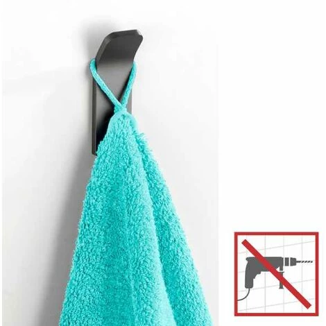 WENKO Crochet Mural Porte Serviette Uno Montella, Crochet Mural Porte Manteaux, Aluminium, 3x8,8x2,1 Cm, Anthracite 4 WENKO Crochet Mural Porte Serviette Uno Montella, Crochet Mural Porte Manteaux, Aluminium, 3x8,8x2,1 Cm, Anthracite – Image 2