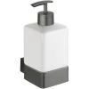 WENKO Distributeur De Savon Liquide Mural Montella, Capacité 360ml, Aluminium - Céramique, 7x17x10,2 Cm, Anthracite - Blanc 2 WENKO Distributeur De Savon Liquide Mural Montella, Capacité 360ml, Aluminium - Céramique, 7x17x10,2 Cm, Anthracite - Blanc -WENKO Soldes 16527583 1