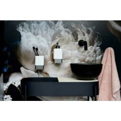 WENKO Distributeur De Savon Liquide Mural Montella, Capacité 360ml, Aluminium - Céramique, 7x17x10,2 Cm, Anthracite - Blanc -WENKO Soldes 16527583 4