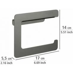 WENKO Dérouleur Papier Toilette Mural Montella, Porte Papier Toilette Mural, Aluminium, 17x14x5,5 Cm, Anthracite 9 WENKO Dérouleur Papier Toilette Mural Montella, Porte Papier Toilette Mural, Aluminium, 17x14x5,5 Cm, Anthracite -WENKO Soldes 16527585 3