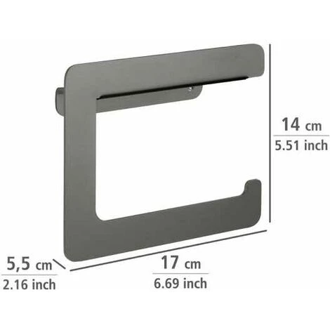 WENKO Dérouleur Papier Toilette Mural Montella, Porte Papier Toilette Mural, Aluminium, 17x14x5,5 Cm, Anthracite 5 WENKO Dérouleur Papier Toilette Mural Montella, Porte Papier Toilette Mural, Aluminium, 17x14x5,5 Cm, Anthracite – Image 3
