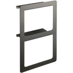 WENKO Porte Serviettes Salle De Bain Mural Duo Montella, Anneau Porte Serviette Salle De Bain Mural, Aluminium, 27x44x12 Cm, Anthracite