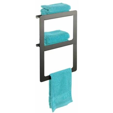 WENKO Porte Serviettes Salle De Bain Mural Duo Montella, Anneau Porte Serviette Salle De Bain Mural, Aluminium, 27x44x12 Cm, Anthracite 4 WENKO Porte Serviettes Salle De Bain Mural Duo Montella, Anneau Porte Serviette Salle De Bain Mural, Aluminium, 27x44x12 Cm, Anthracite – Image 2