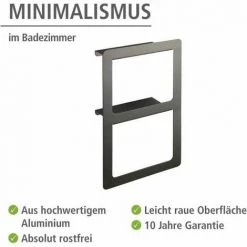 WENKO Porte Serviettes Salle De Bain Mural Duo Montella, Anneau Porte Serviette Salle De Bain Mural, Aluminium, 27x44x12 Cm, Anthracite 9 WENKO Porte Serviettes Salle De Bain Mural Duo Montella, Anneau Porte Serviette Salle De Bain Mural, Aluminium, 27x44x12 Cm, Anthracite -WENKO Soldes 16527588 3