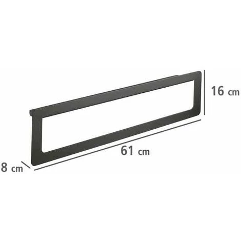 WENKO Porte Serviettes Salle De Bain Mural Avec étagère Salle De Bain Murale Montella, Aluminium, 61x16x8 Cm, Anthracite 6 WENKO Porte Serviettes Salle De Bain Mural Avec étagère Salle De Bain Murale Montella, Aluminium, 61x16x8 Cm, Anthracite – Image 4
