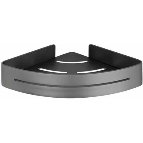 WENKO Etagère D'angle De Douche Murale Montella, Panier D'angle De Douche Mural, Aluminium, 22x30x5 Cm, Anthracite 6 WENKO Etagère D'angle De Douche Murale Montella, Panier D'angle De Douche Mural, Aluminium, 22x30x5 Cm, Anthracite – Image 4