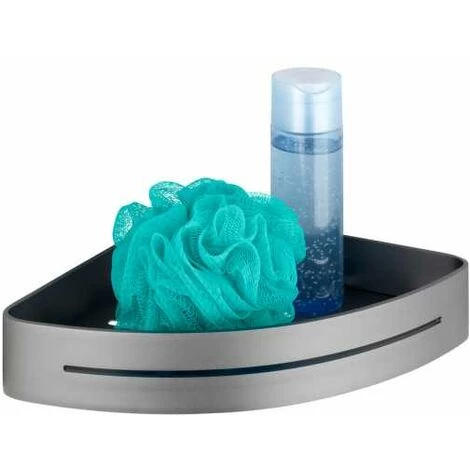 WENKO Etagère D'angle De Douche Murale Montella, Panier D'angle De Douche Mural, Aluminium, 22x30x5 Cm, Anthracite 7 WENKO Etagère D'angle De Douche Murale Montella, Panier D'angle De Douche Mural, Aluminium, 22x30x5 Cm, Anthracite – Image 5