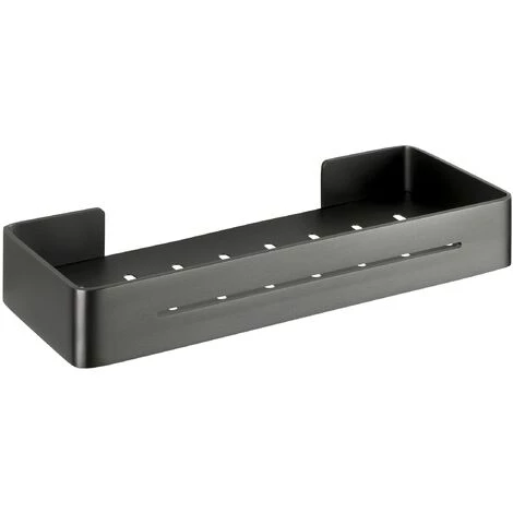 WENKO Etagère De Douche Murale Montella, Panier De Douche Mural, Aluminium, 32,4x5x12,8 Cm, Anthracite 3 WENKO Etagère De Douche Murale Montella, Panier De Douche Mural, Aluminium, 32,4x5x12,8 Cm, Anthracite