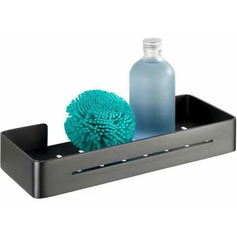 WENKO Etagère De Douche Murale Montella, Panier De Douche Mural, Aluminium, 32,4x5x12,8 Cm, Anthracite 7 WENKO Etagère De Douche Murale Montella, Panier De Douche Mural, Aluminium, 32,4x5x12,8 Cm, Anthracite – Image 5