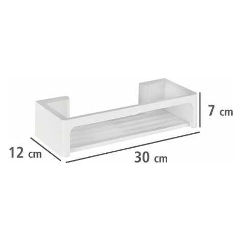 WENKO Etagère De Douche Murale Sans Perçage Bralia, Panier De Douche Fixation Sans Perçage Power-Loc®, Plastique, 30x8,5x12 Cm, Blanc 6 WENKO Etagère De Douche Murale Sans Perçage Bralia, Panier De Douche Fixation Sans Perçage Power-Loc®, Plastique, 30x8,5x12 Cm, Blanc – Image 4