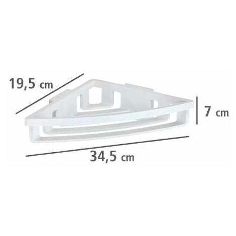 WENKO Etagère D'angle De Douche Murale Bralia, Panier D'angle De Douche Fixation Sans Perçage Power-Loc®, Plastique, 34,5x8,5x19,5 Cm, Blanc 6 WENKO Etagère D'angle De Douche Murale Bralia, Panier D'angle De Douche Fixation Sans Perçage Power-Loc®, Plastique, 34,5x8,5x19,5 Cm, Blanc – Image 4