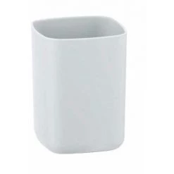 WENKO Gobelet Salle De Bain Barcelona, Porte Brosse à Dent, Plastique Incassable Sans BPA, 7x10x7 Cm, Blanc