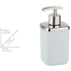 WENKO Distributeur Savon Liquide Barcelona, Capacité 370 Ml, Plastique Incassable Sans BPA, 7x16x7 Cm, Blanc -WENKO Soldes 16527613 4