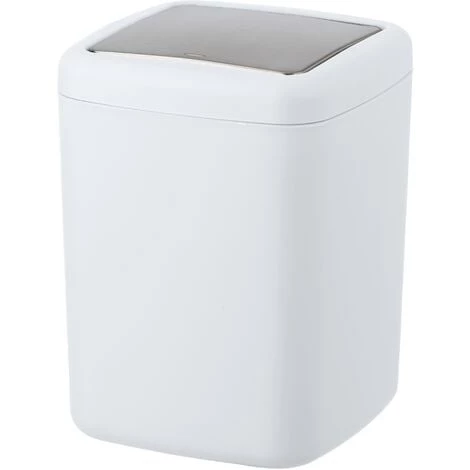 WENKO Mini Poubelle Salle De Bain Barcelona, Poubelle à Couvercle Basculant, Capacité 3L, Plastique Incassable Sans BPA, 15x20x15 Cm, Blanc 3 WENKO Mini Poubelle Salle De Bain Barcelona, Poubelle à Couvercle Basculant, Capacité 3L, Plastique Incassable Sans BPA, 15x20x15 Cm, Blanc