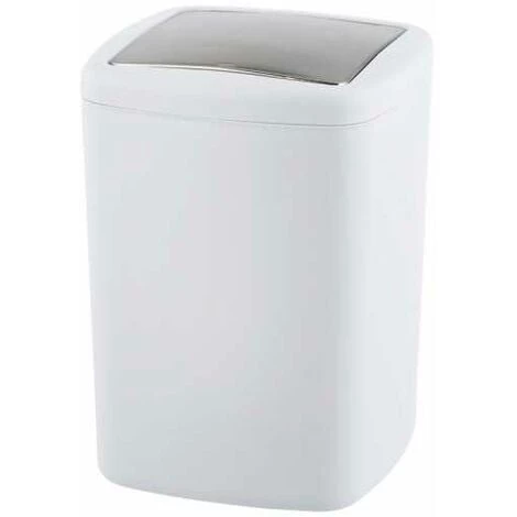 WENKO Petite Poubelle Salle De Bain Barcelona, Poubelle à Couvercle Basculant, Capacité 8.5L, Plastique Incassable Sans BPA, 20,5x28,5x20,5 Cm, Blanc 3 WENKO Petite Poubelle Salle De Bain Barcelona, Poubelle à Couvercle Basculant, Capacité 8.5L, Plastique Incassable Sans BPA, 20,5x28,5x20,5 Cm, Blanc