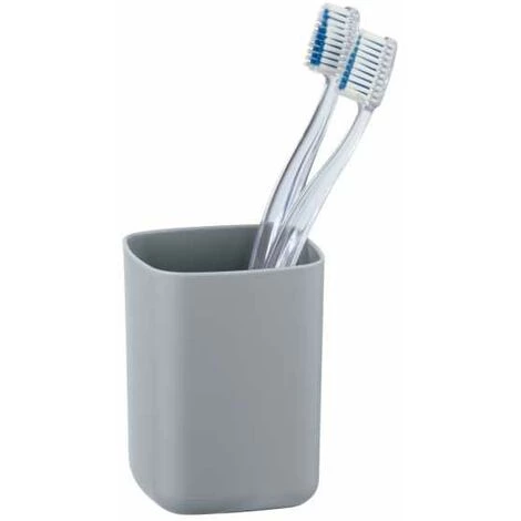 WENKO Gobelet Salle De Bain Barcelona, Porte Brosse à Dent, Plastique Incassable Sans BPA, 7x10x7 Cm, Gris 4 WENKO Gobelet Salle De Bain Barcelona, Porte Brosse à Dent, Plastique Incassable Sans BPA, 7x10x7 Cm, Gris – Image 2