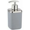 WENKO Distributeur Savon Liquide Barcelona, Capacité 370 Ml, Plastique Incassable Sans BPA, 7x16x7 Cm, Gris -WENKO Soldes 16527620 1