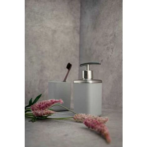 WENKO Distributeur Savon Liquide Barcelona, Capacité 370 Ml, Plastique Incassable Sans BPA, 7x16x7 Cm, Gris 5 WENKO Distributeur Savon Liquide Barcelona, Capacité 370 Ml, Plastique Incassable Sans BPA, 7x16x7 Cm, Gris – Image 3