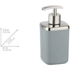 WENKO Distributeur Savon Liquide Barcelona, Capacité 370 Ml, Plastique Incassable Sans BPA, 7x16x7 Cm, Gris 9 WENKO Distributeur Savon Liquide Barcelona, Capacité 370 Ml, Plastique Incassable Sans BPA, 7x16x7 Cm, Gris -WENKO Soldes 16527620 4