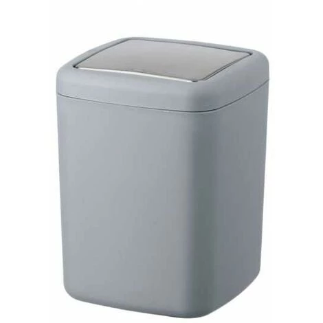 WENKO Mini Poubelle Salle De Bain Barcelona, Poubelle à Couvercle Basculant, Capacité 3L, Plastique Incassable Sans BPA, 15x20x15 Cm, Gris 3 WENKO Mini Poubelle Salle De Bain Barcelona, Poubelle à Couvercle Basculant, Capacité 3L, Plastique Incassable Sans BPA, 15x20x15 Cm, Gris
