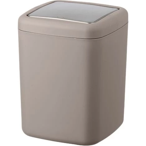 WENKO Mini Poubelle Salle De Bain Barcelona, Poubelle à Couvercle Basculant, Capacité 3L, Plastique Incassable Sans BPA, 15x20x15 Cm, Taupe 3 WENKO Mini Poubelle Salle De Bain Barcelona, Poubelle à Couvercle Basculant, Capacité 3L, Plastique Incassable Sans BPA, 15x20x15 Cm, Taupe