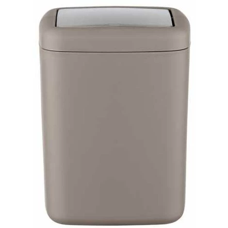 WENKO Mini Poubelle Salle De Bain Barcelona, Poubelle à Couvercle Basculant, Capacité 3L, Plastique Incassable Sans BPA, 15x20x15 Cm, Taupe 4 WENKO Mini Poubelle Salle De Bain Barcelona, Poubelle à Couvercle Basculant, Capacité 3L, Plastique Incassable Sans BPA, 15x20x15 Cm, Taupe – Image 2