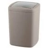 WENKO Petite Poubelle Salle De Bain Barcelona, Poubelle à Couvercle Basculant, Capacité 8.5L, Plastique Incassable Sans BPA, 20,5x28,5x20,5 Cm, Taupe