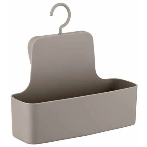 WENKO Panier De Douche à Suspendre Barcelona, Etagère De Douche à Suspendre, Plastique Sans BPA, 26x24x9 Cm, Taupe 3 WENKO Panier De Douche à Suspendre Barcelona, Etagère De Douche à Suspendre, Plastique Sans BPA, 26x24x9 Cm, Taupe