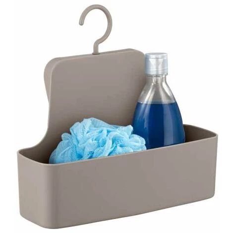 WENKO Panier De Douche à Suspendre Barcelona, Etagère De Douche à Suspendre, Plastique Sans BPA, 26x24x9 Cm, Taupe 4 WENKO Panier De Douche à Suspendre Barcelona, Etagère De Douche à Suspendre, Plastique Sans BPA, 26x24x9 Cm, Taupe – Image 2