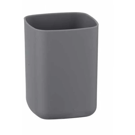 WENKO Gobelet Salle De Bain Barcelona, Porte Brosse à Dent, Plastique Incassable Sans BPA, 7x10x7 Cm, Anthracite 3 WENKO Gobelet Salle De Bain Barcelona, Porte Brosse à Dent, Plastique Incassable Sans BPA, 7x10x7 Cm, Anthracite