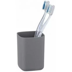 WENKO Gobelet Salle De Bain Barcelona, Porte Brosse à Dent, Plastique Incassable Sans BPA, 7x10x7 Cm, Anthracite 8 WENKO Gobelet Salle De Bain Barcelona, Porte Brosse à Dent, Plastique Incassable Sans BPA, 7x10x7 Cm, Anthracite -WENKO Soldes 16527632 3