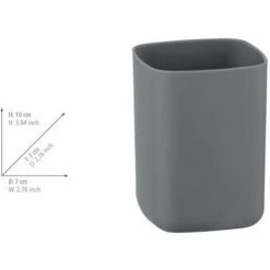 WENKO Gobelet Salle De Bain Barcelona, Porte Brosse à Dent, Plastique Incassable Sans BPA, 7x10x7 Cm, Anthracite 9 WENKO Gobelet Salle De Bain Barcelona, Porte Brosse à Dent, Plastique Incassable Sans BPA, 7x10x7 Cm, Anthracite -WENKO Soldes 16527632 4