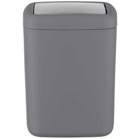 WENKO Mini Poubelle Salle De Bain Barcelona, Poubelle à Couvercle Basculant, Capacité 3L, Plastique Incassable Sans BPA, 15x20x15 Cm, Anthracite 4 WENKO Mini Poubelle Salle De Bain Barcelona, Poubelle à Couvercle Basculant, Capacité 3L, Plastique Incassable Sans BPA, 15x20x15 Cm, Anthracite – Image 2
