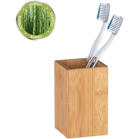 WENKO Porte Brosse à Dent Bois Padua, Gobelet Brosse à Dent Bois, Bambou, 7x11x7 Cm, Marron 3 WENKO Porte Brosse à Dent Bois Padua, Gobelet Brosse à Dent Bois, Bambou, 7x11x7 Cm, Marron