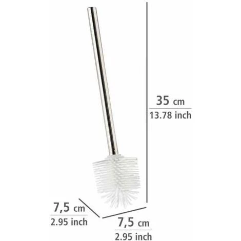 WENKO Brosse WC De Rechange Silicone Avec Manche Acier Inox, Brosse WC Silicone Blanc, Acier Inox - Silicone, Ø 7,5x35 Cm, Chromé - Blanc 6 WENKO Brosse WC De Rechange Silicone Avec Manche Acier Inox, Brosse WC Silicone Blanc, Acier Inox - Silicone, Ø 7,5x35 Cm, Chromé - Blanc – Image 4