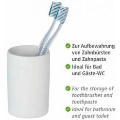 WENKO Porte Brosse à Dent Céramique Polaris, Gobelet Salle De Bain, Céramique, Ø 7x11 Cm, Blanc Mat 9 WENKO Porte Brosse à Dent Céramique Polaris, Gobelet Salle De Bain, Céramique, Ø 7x11 Cm, Blanc Mat -WENKO Soldes 16527644 3