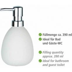 WENKO Distributeur Savon Liquide Céramique Polaris, Capacité 390 Ml, Céramique, 9,5x16x9 Cm, Blanc Mat 10 WENKO Distributeur Savon Liquide Céramique Polaris, Capacité 390 Ml, Céramique, 9,5x16x9 Cm, Blanc Mat -WENKO Soldes 16527645 4