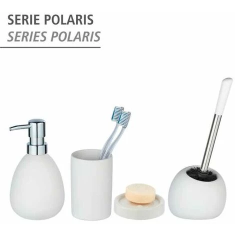 WENKO Porte Brosse WC Céramique Polaris, Brosse WC Noire, Céramique, 5x36x14,5 Cm, Blanc Mat 7 WENKO Porte Brosse WC Céramique Polaris, Brosse WC Noire, Céramique, 5x36x14,5 Cm, Blanc Mat – Image 5